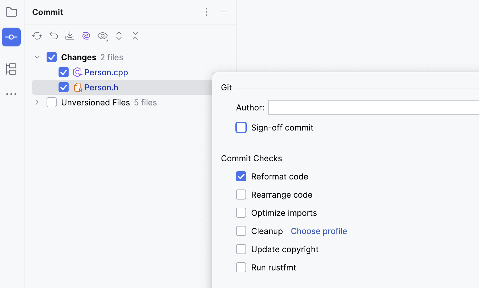 reformat code before commit