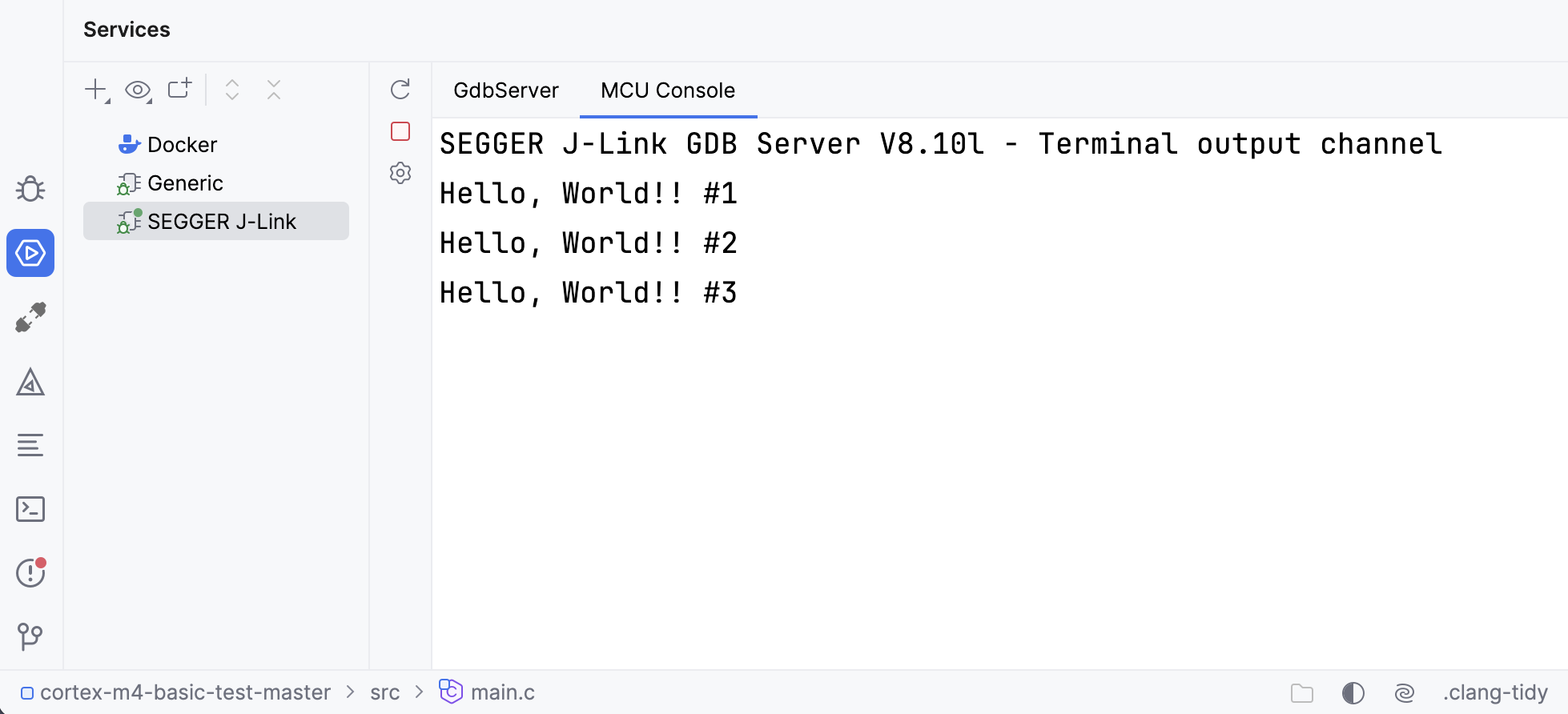 Viewing console output Viewing console output