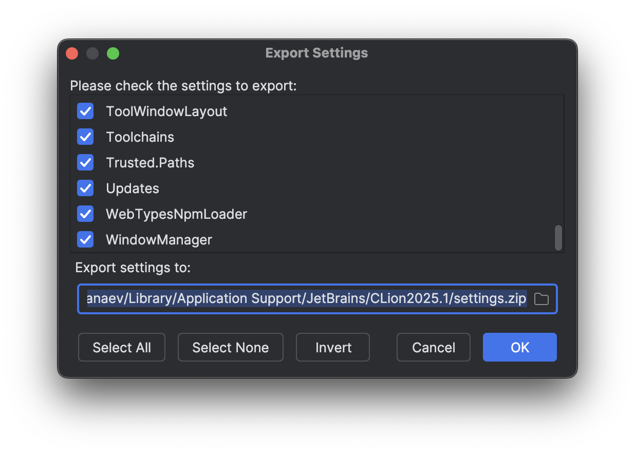 IDE settings backup and sync | CLion Documentation