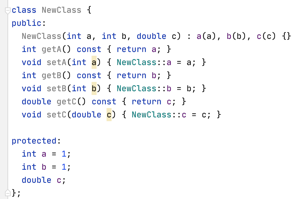Getters and setters generated in-place Getters and setters generated in-place