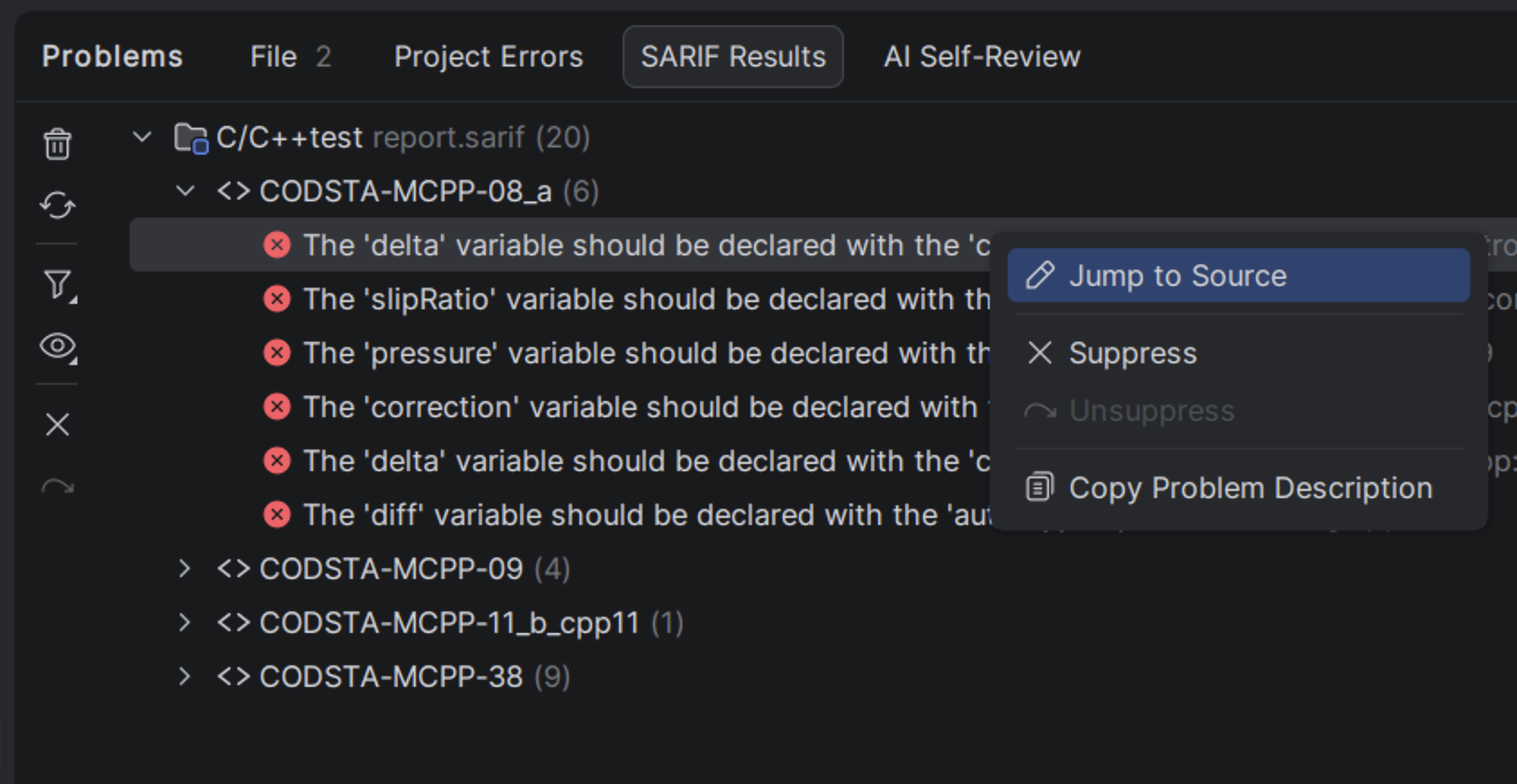 Parasoft C/C++test | CLion Documentation