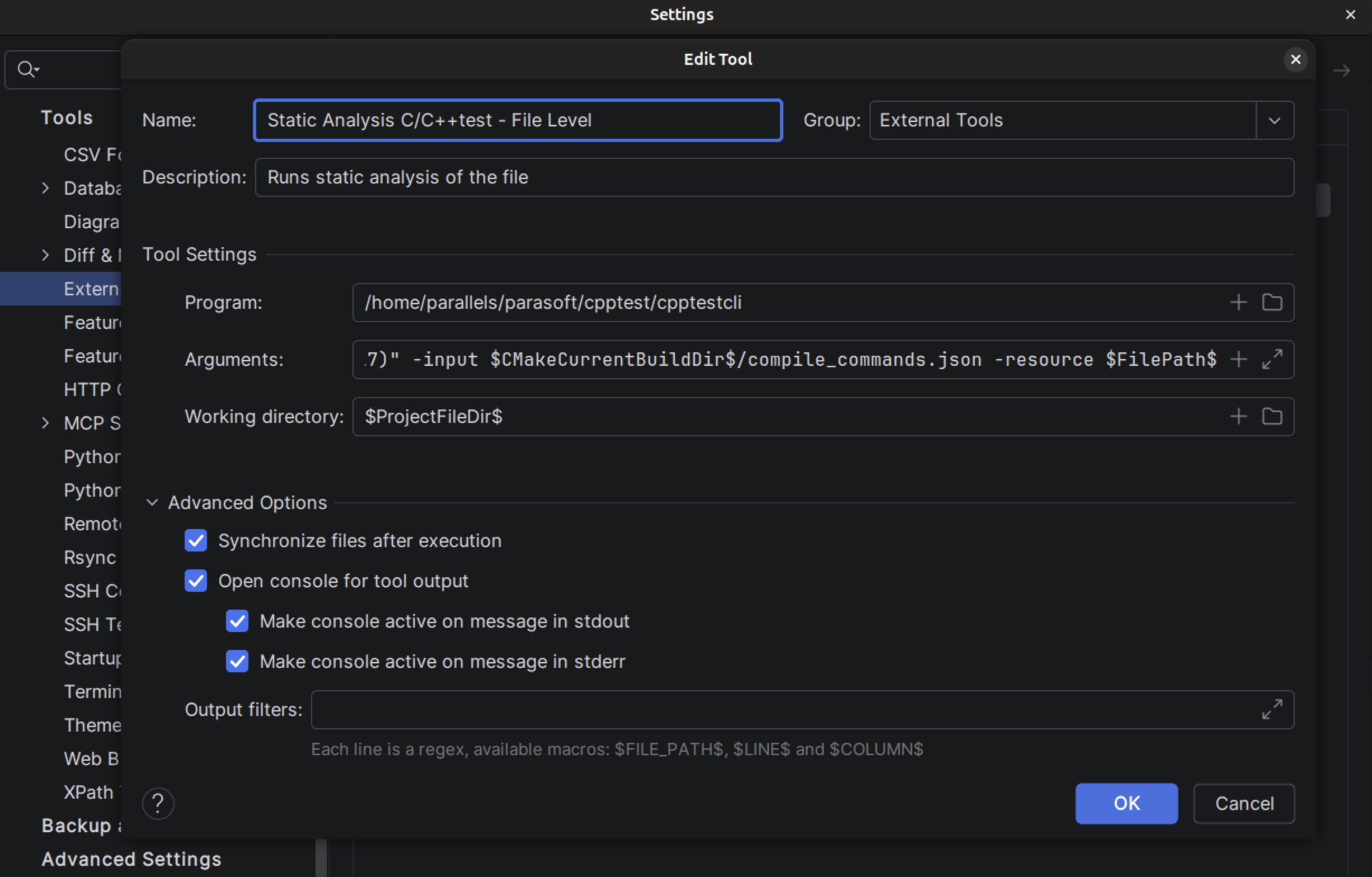 Parasoft C/C++test | CLion Documentation