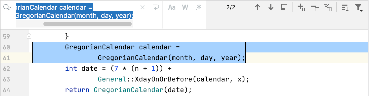 Search for a multi-line selection Search for a multi-line selection