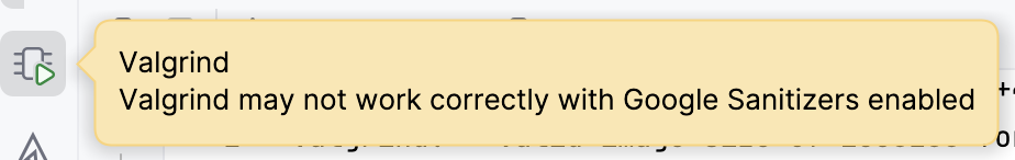Warning about Valgrind with Google Sanitizers