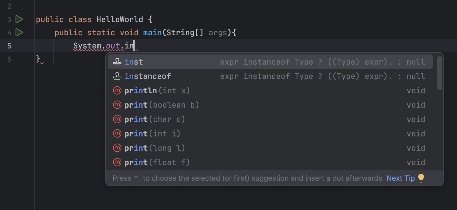 Code completion | IntelliJ IDEA Documentation