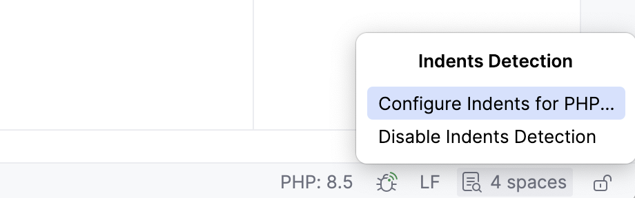 Configure Indents for PHP