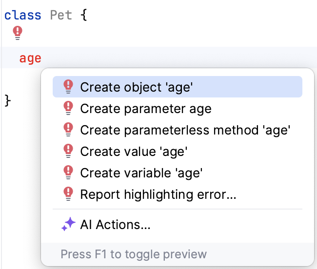 Create from usage Create from usage