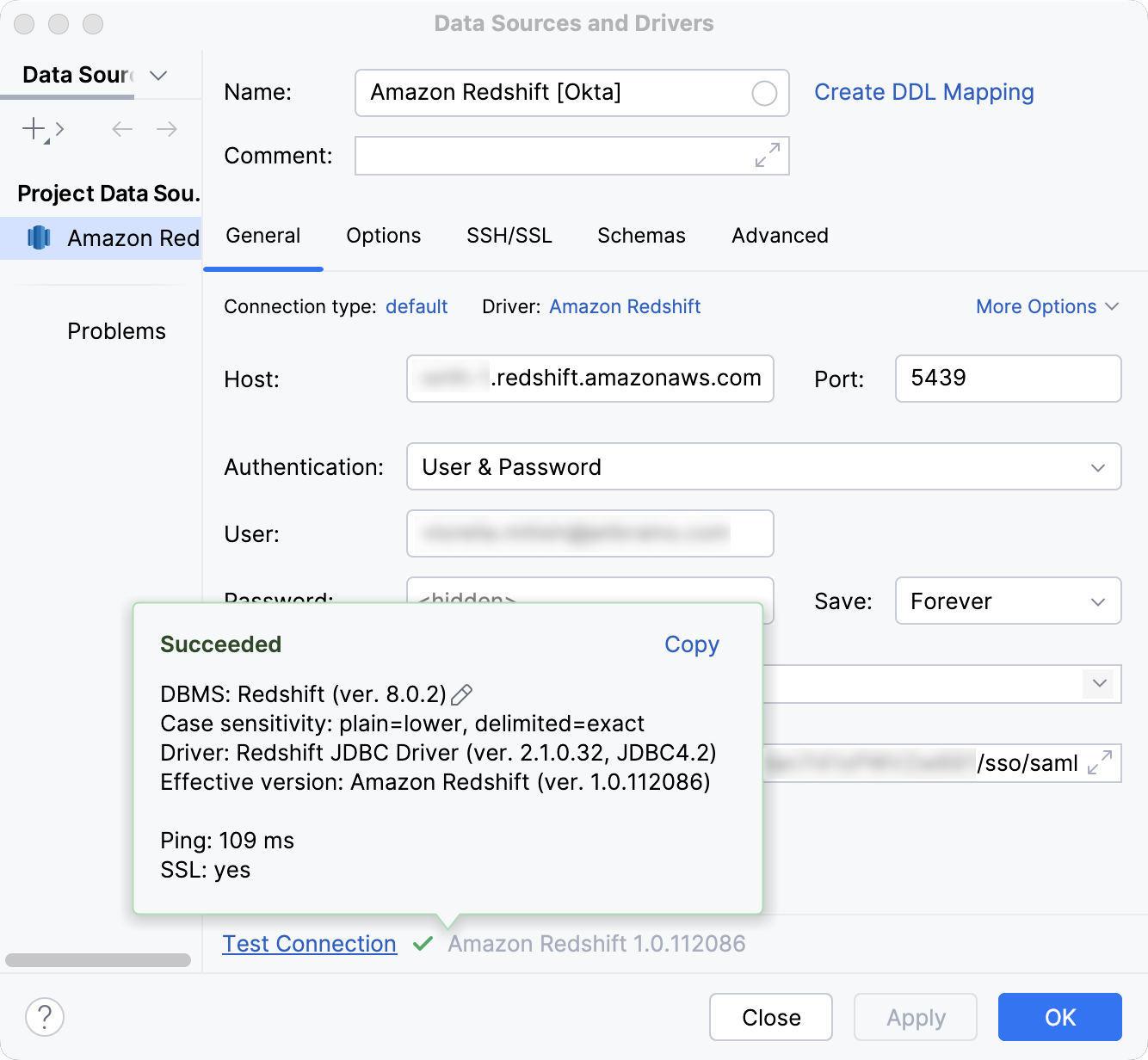 Database connection details Database connection details