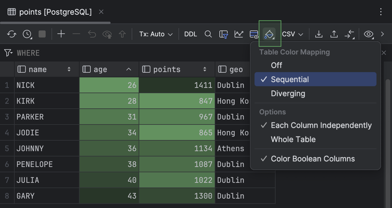View data | PyCharm Documentation