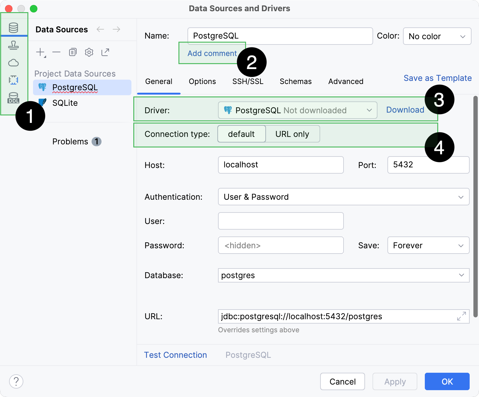 Improvements for the Data Source and Drivers dialog Improvements for the Data Source and Drivers dialog