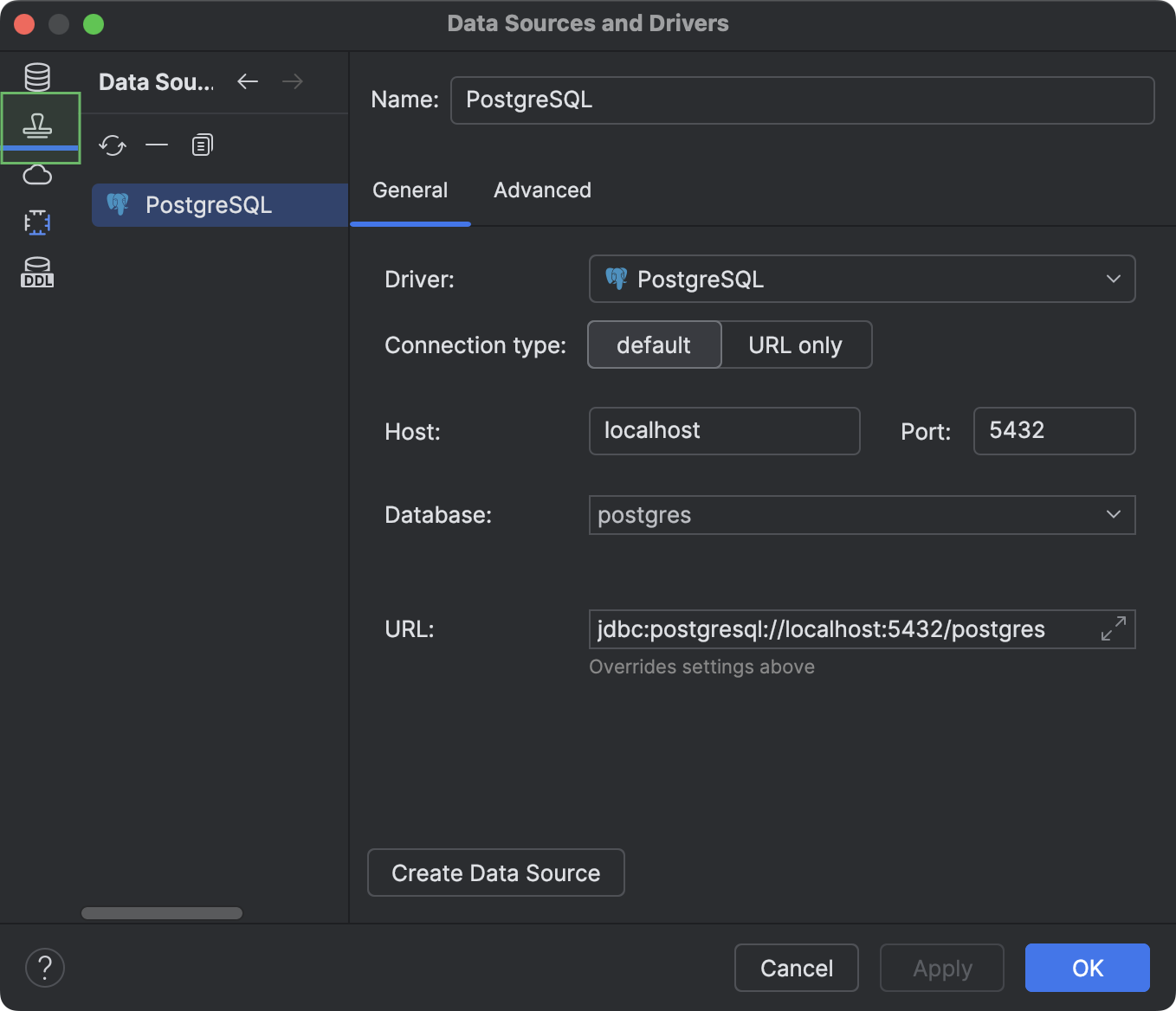 Data Sources and Drivers dialog | IntelliJ IDEA Documentation