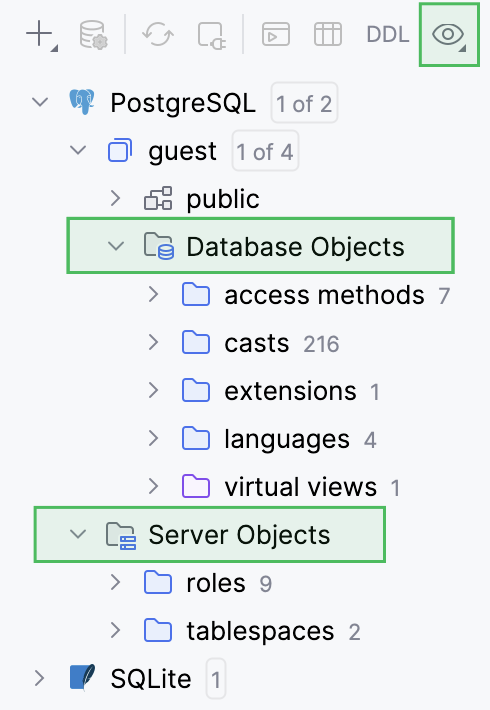 Grouping of non-major objects is enabled Grouping of non-major objects is enabled