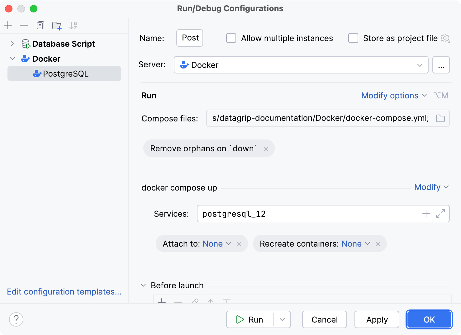 Create the Docker compose configuration