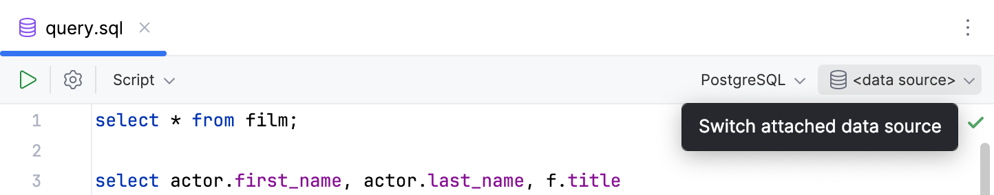 Attach an SQL file to a data source Attach an SQL file to a data source