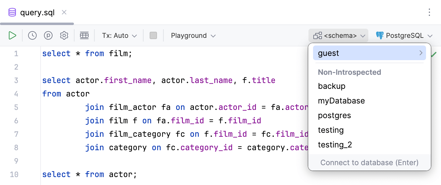 Select a schema or construct a search path Select a schema or construct a search path
