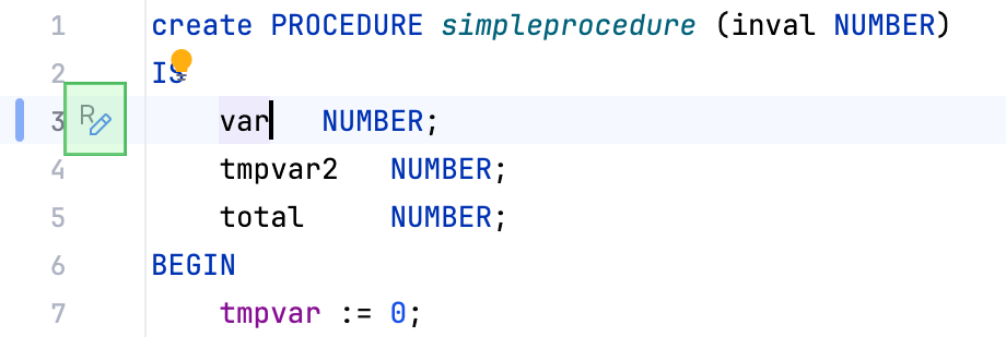 Gutter icons in the editor Gutter icons in the editor