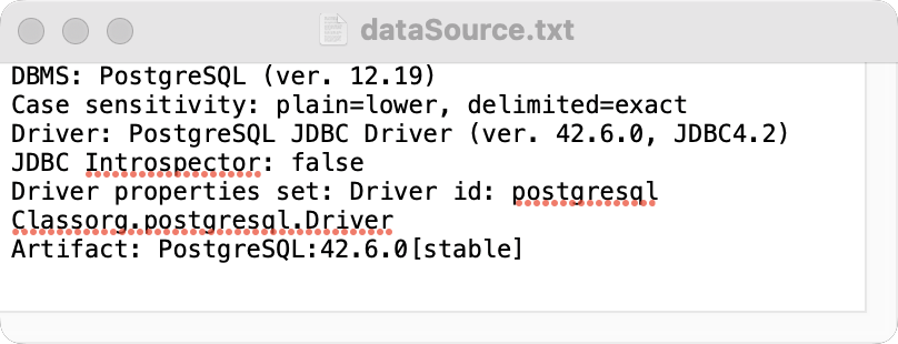 Example of the dataSource.txt file Example of the dataSource.txt file