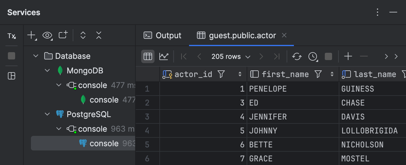 Output and Results | DataGrip Documentation