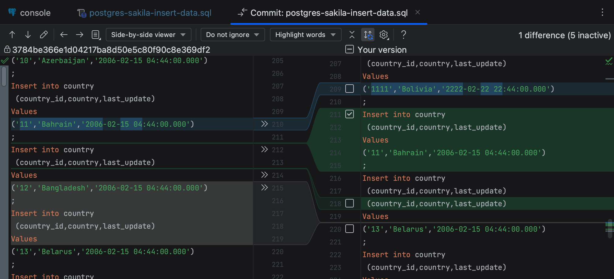 Commit and push changes to Git repository | DataGrip Documentation