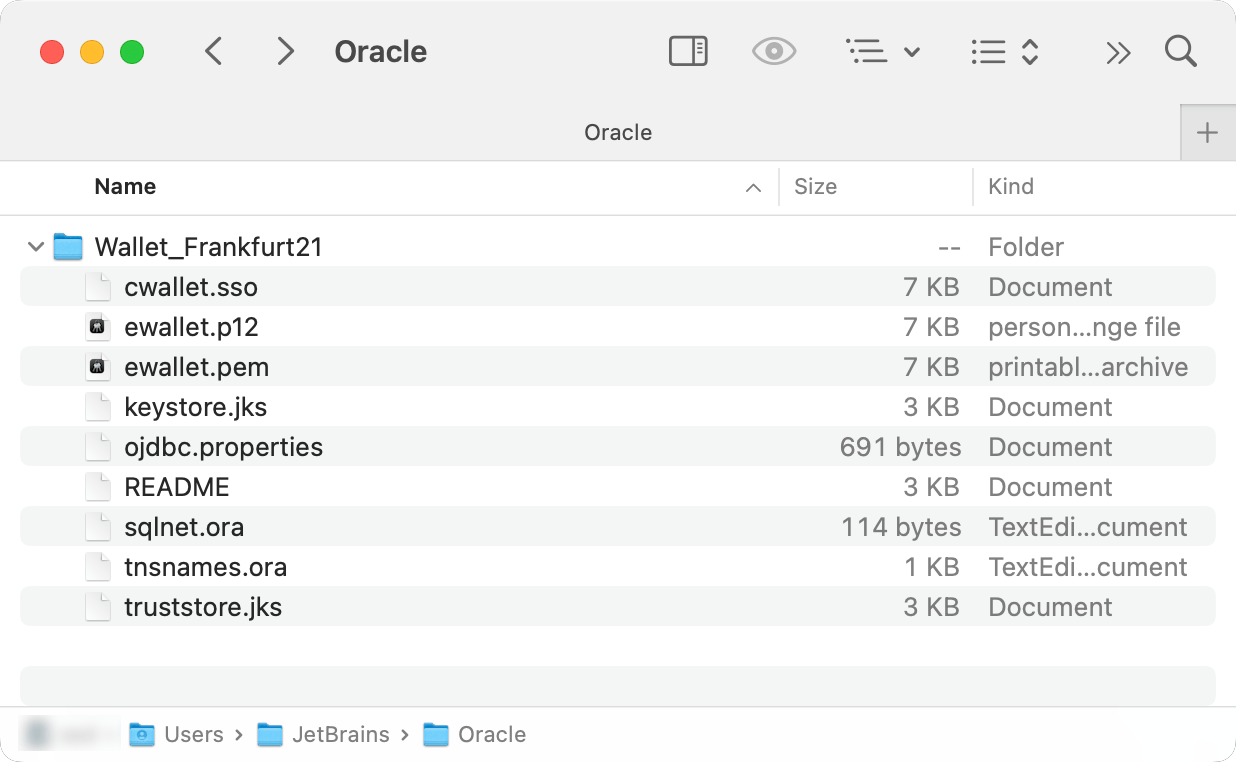 Path to the wallet files Path to the wallet files