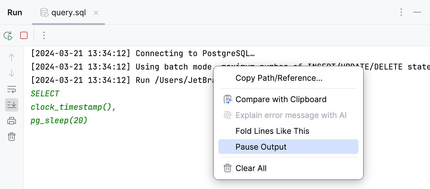 Pause output Pause output