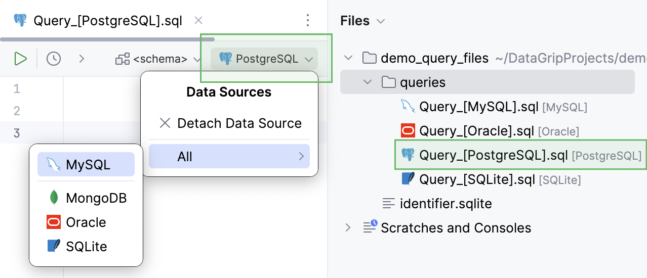 Associate a query file with a different data source Associate a query file with a different data source