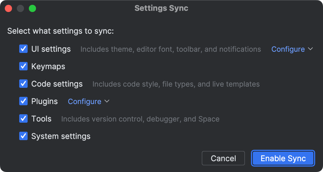 IDE settings backup and sync | RustRover Documentation