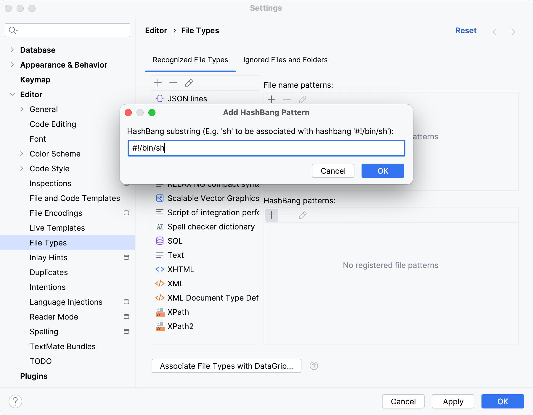 Configuring a shebang command Configuring a shebang command