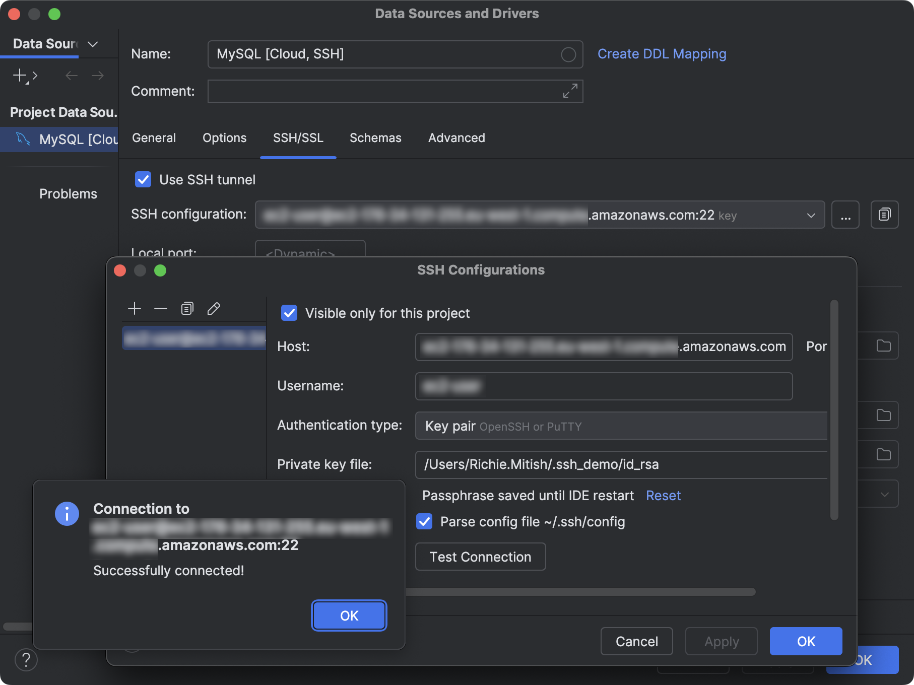 SSH を使用してデータベースに接続する | RubyMine ドキュメント
