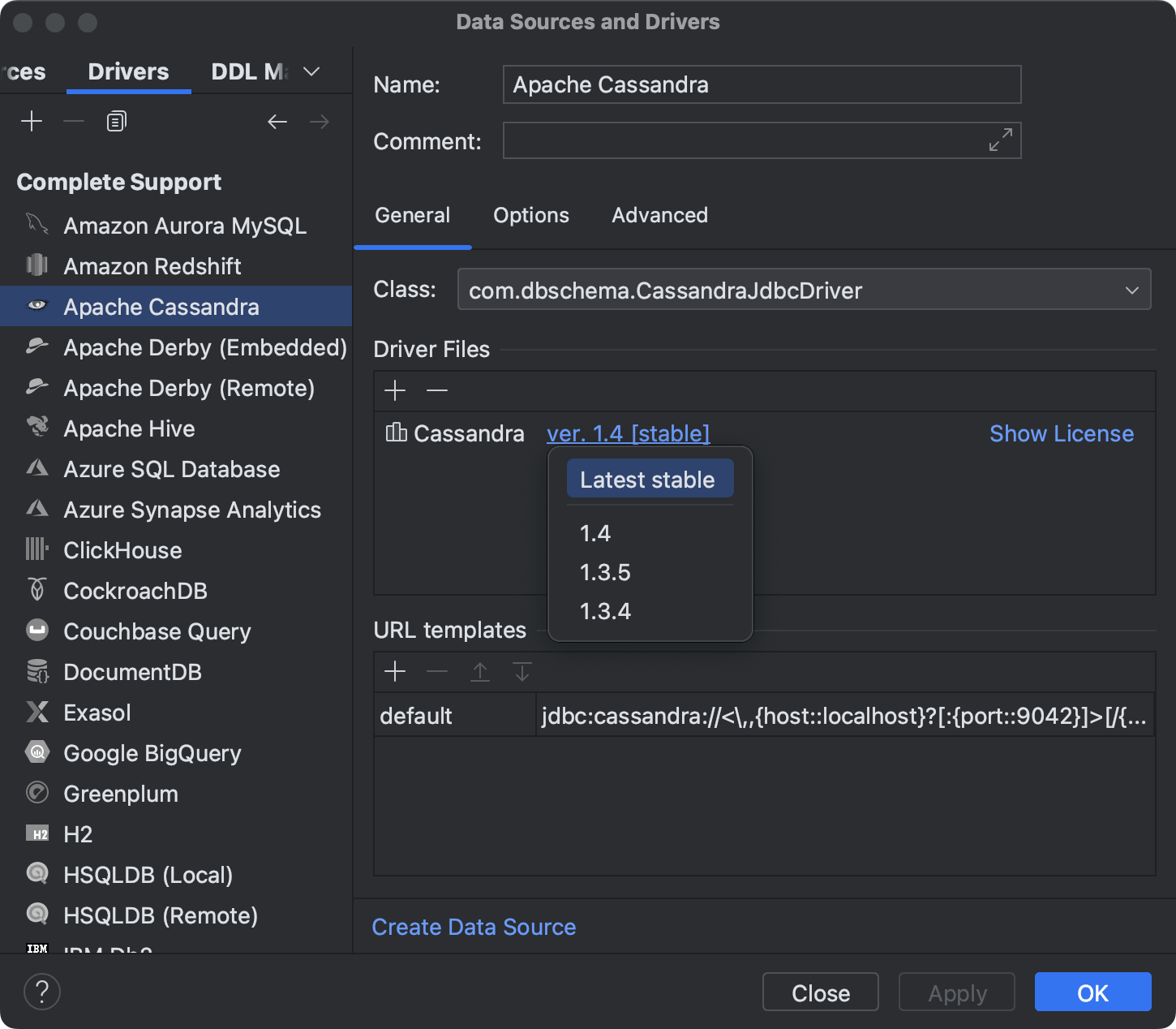 SSL を使用して Apache Cassandra データソースを作成する | DataGrip ドキュメント