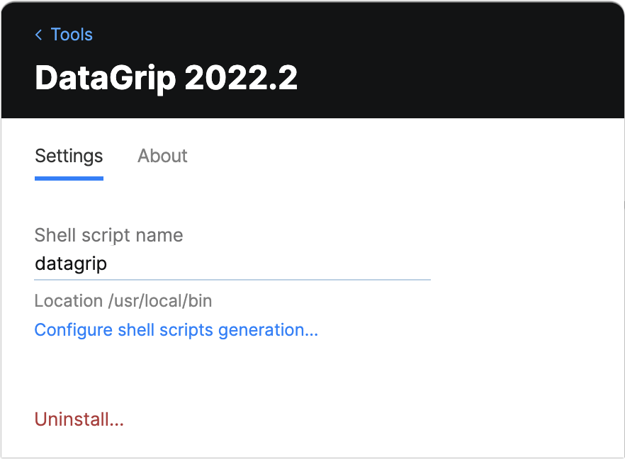 Toolbox App DataGrip Settings Toolbox App DataGrip Settings