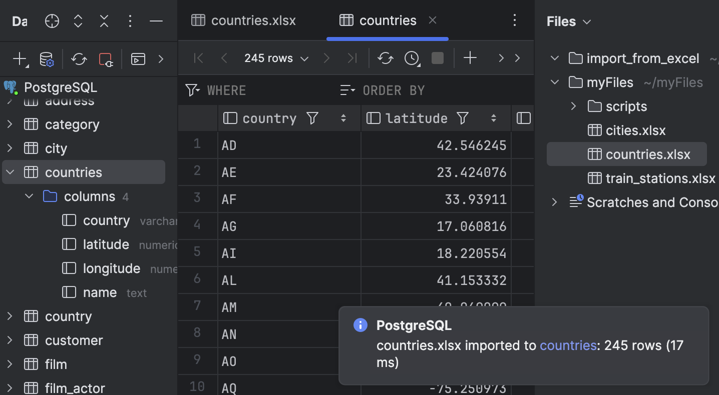 Import from Excel files | DataGrip Documentation