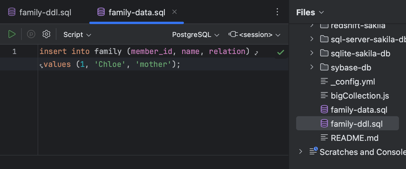 Create a DDL data source using SQL files | DataGrip Documentation