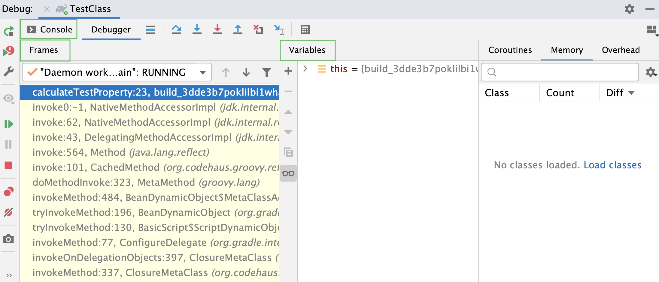 Debug tool window Debug tool window