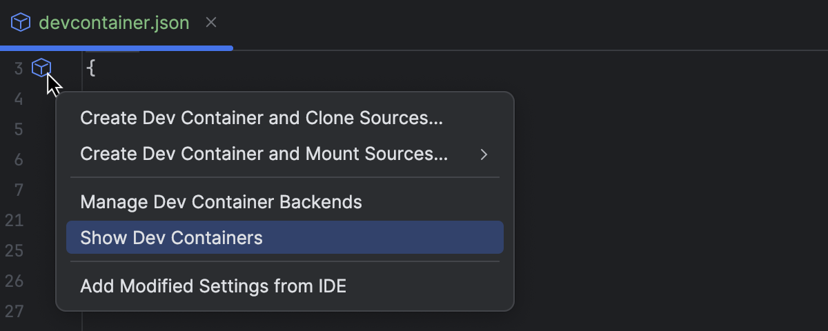 Start Dev Container inside IDE | WebStorm Documentation