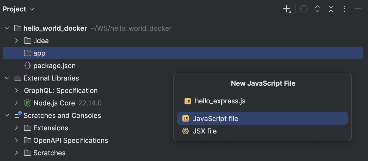 Tutorial: Dockerize a Node.js Express application | WebStorm Documentation