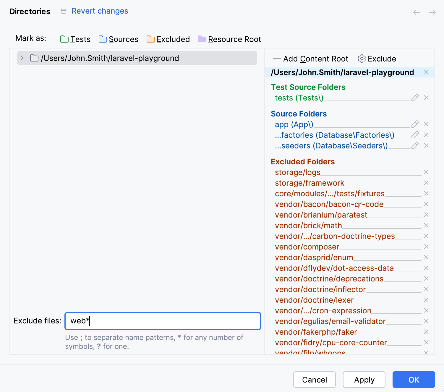 Exclude by name pattern