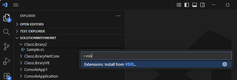 Install extension in Visual Studio Code from VSIX