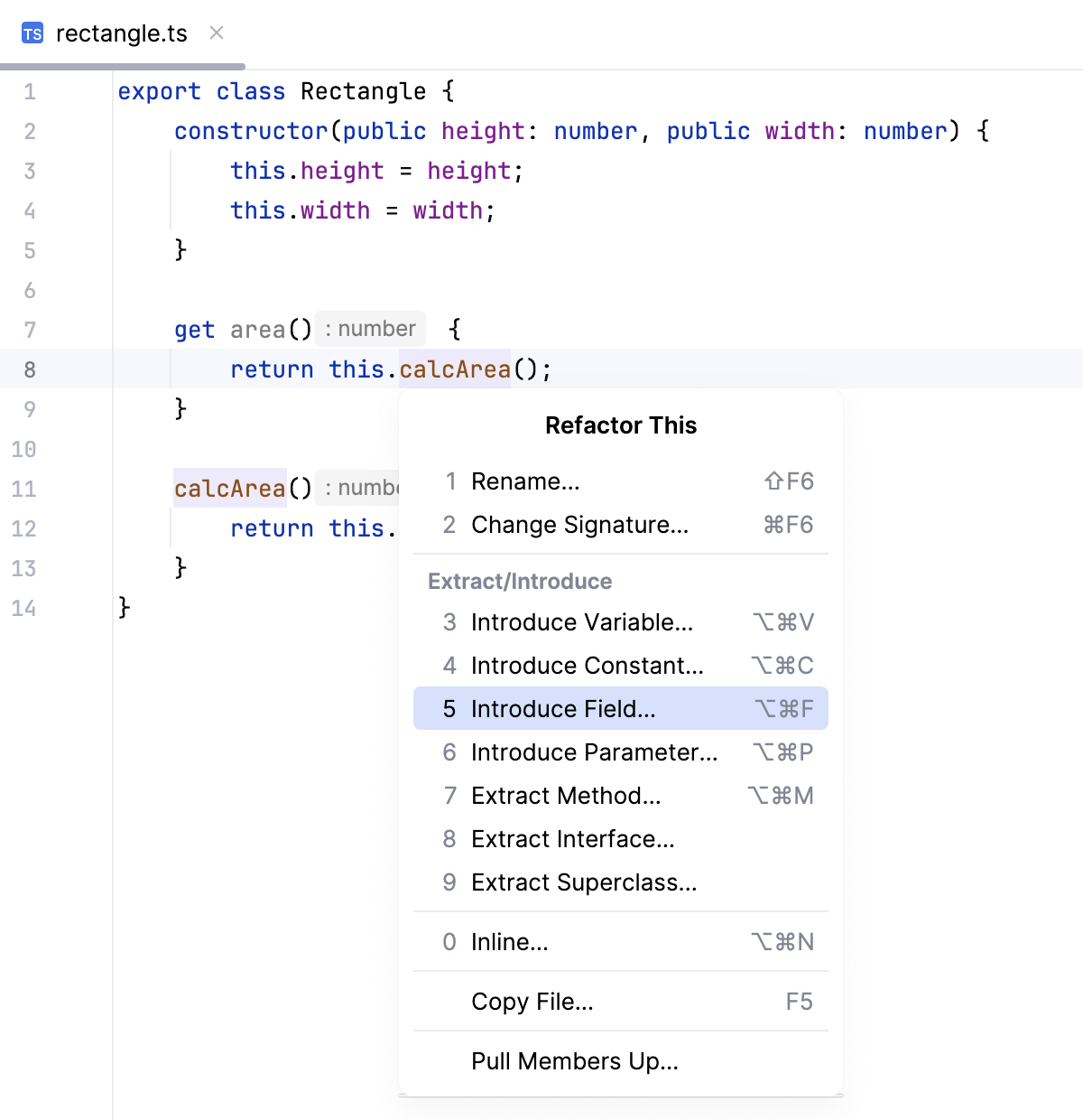 Introduce Field refactoring - invoke