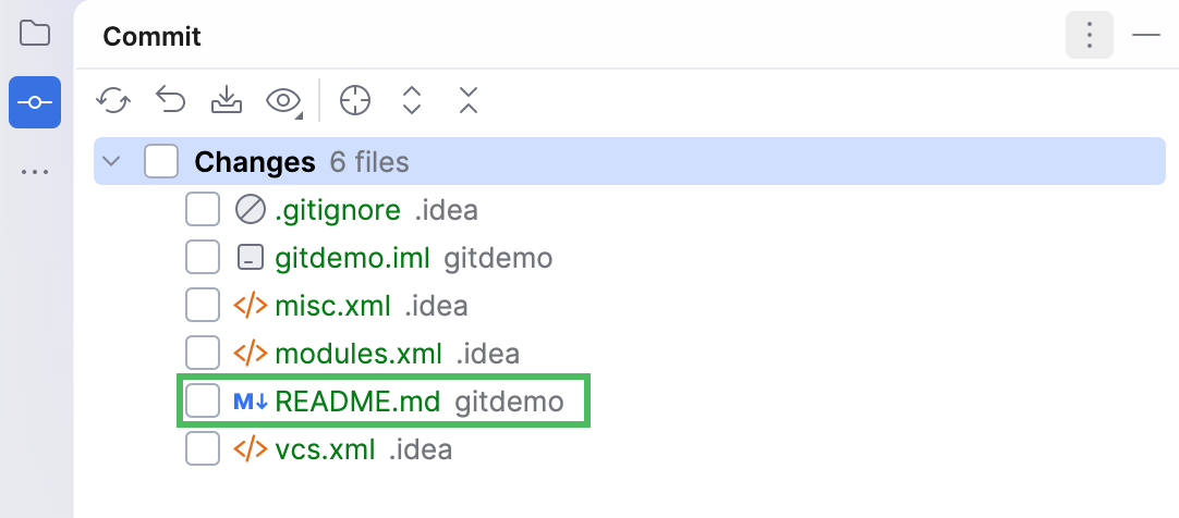 Changes changelist with a newly created file