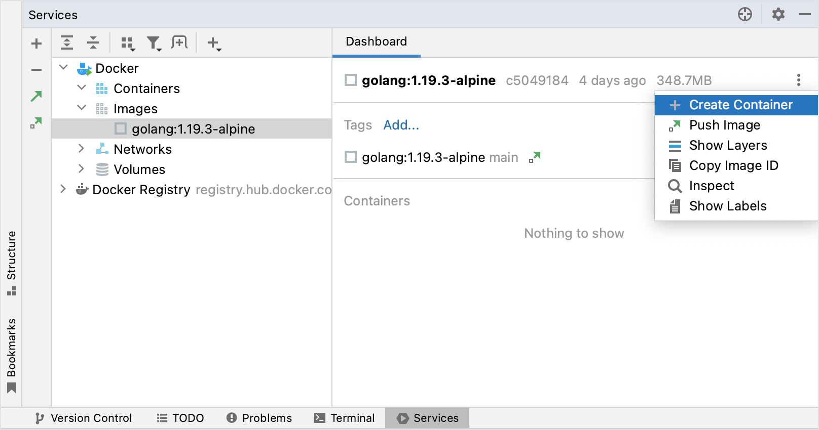 Docker image properties Docker image properties
