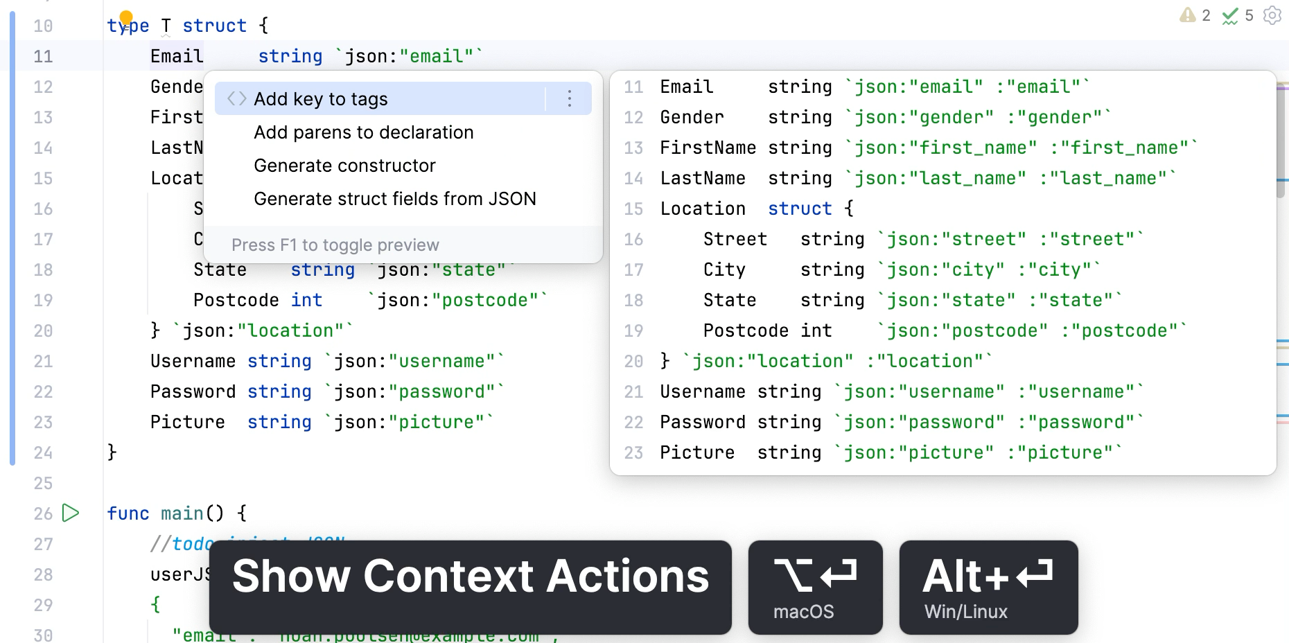 Add new tags to a struct field Add new tags to a struct field