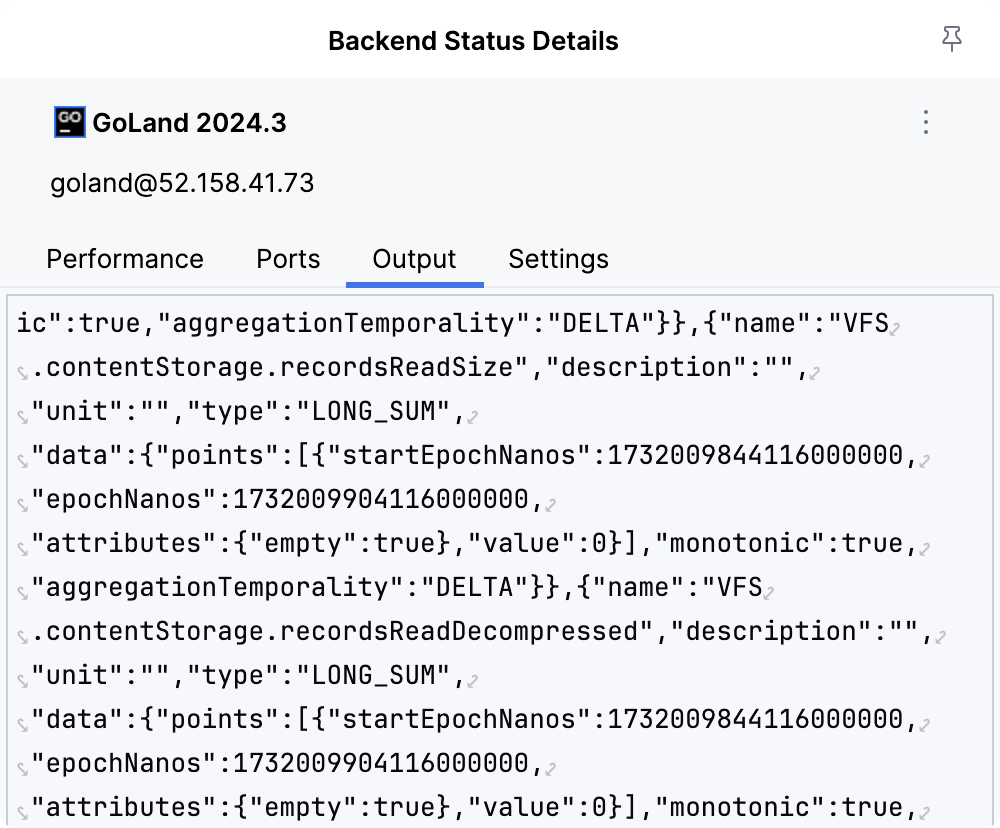 the Output tab the Output tab