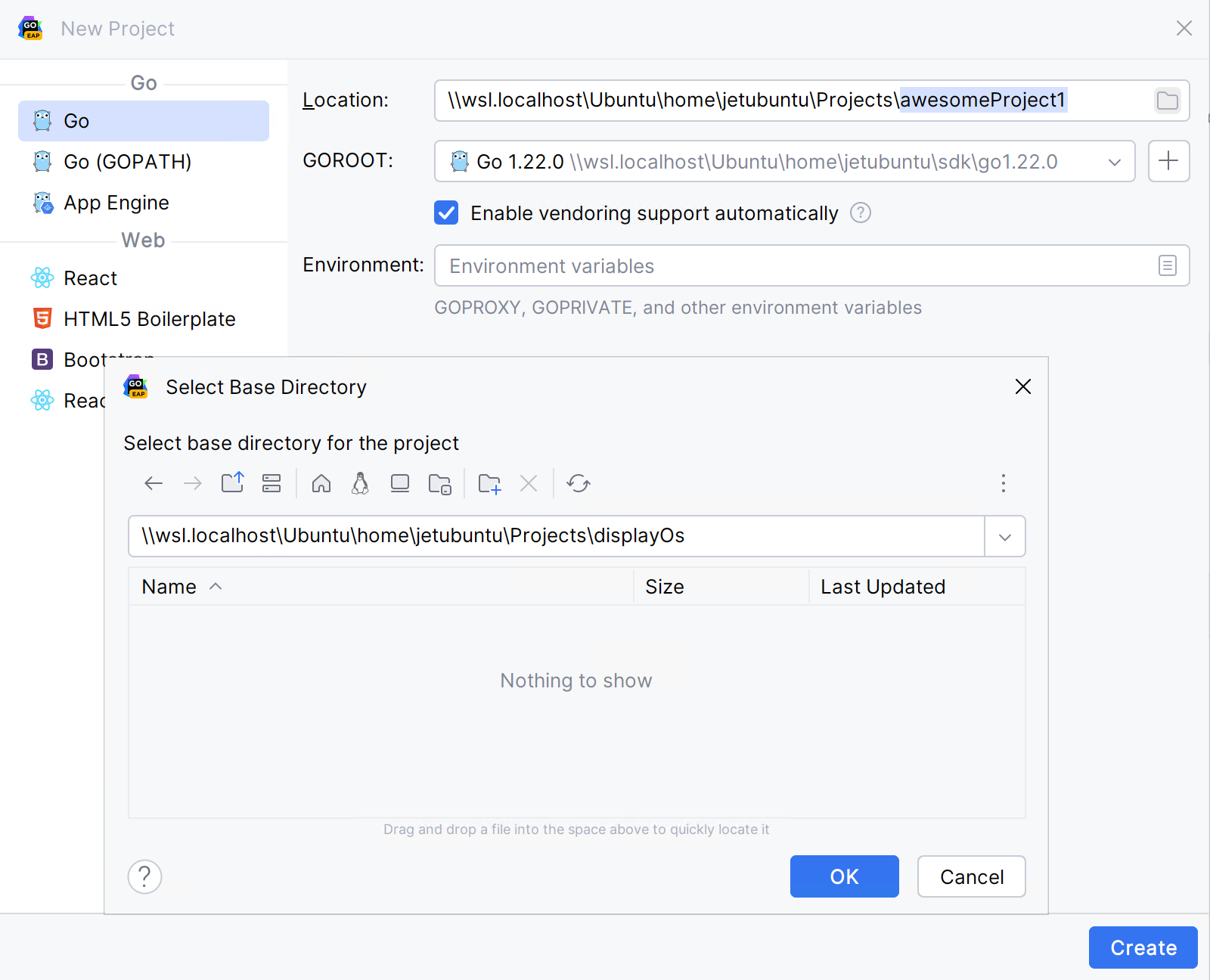 create project folder in wsl create project folder in wsl