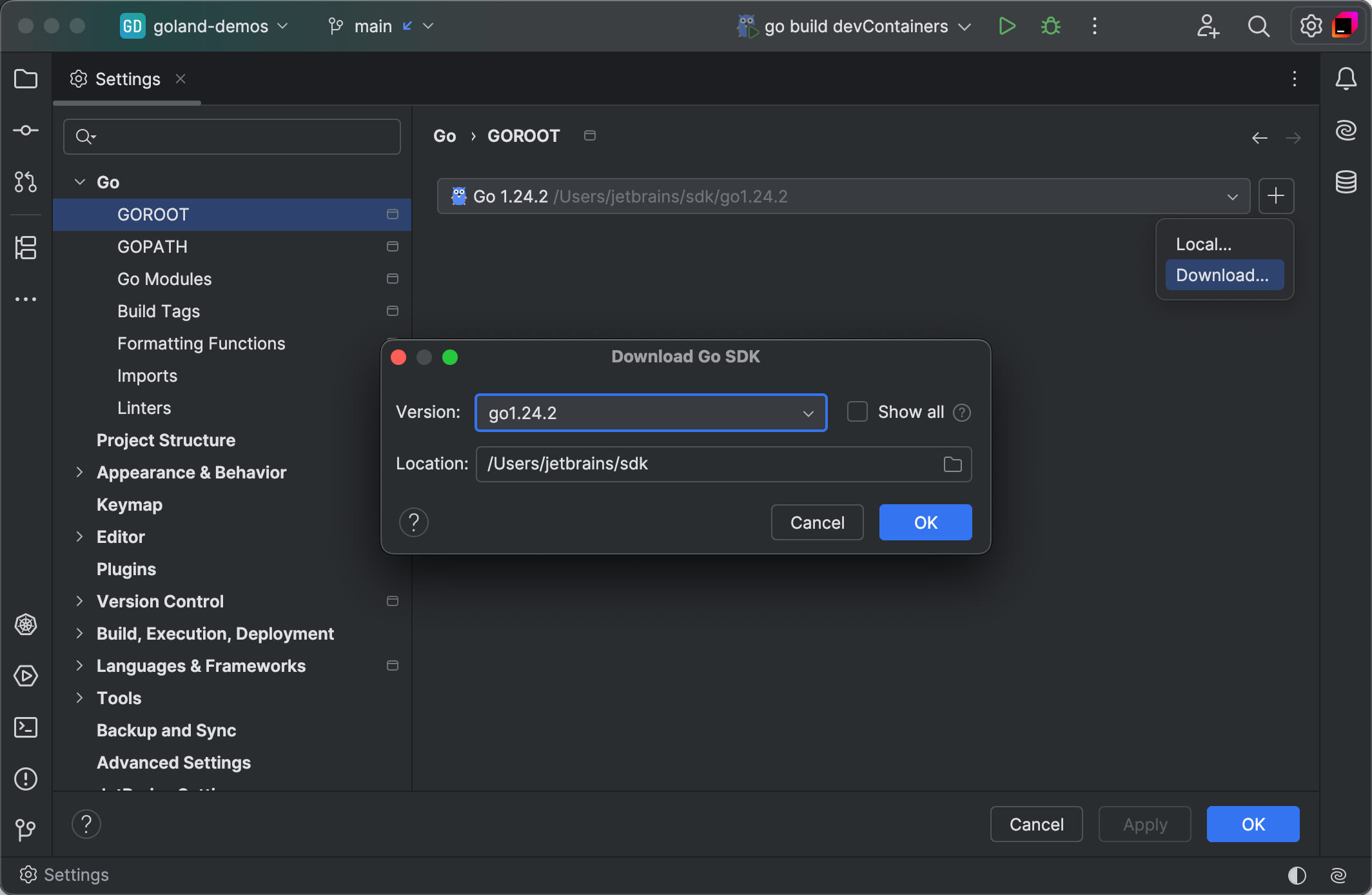 Create a new project | GoLand Documentation