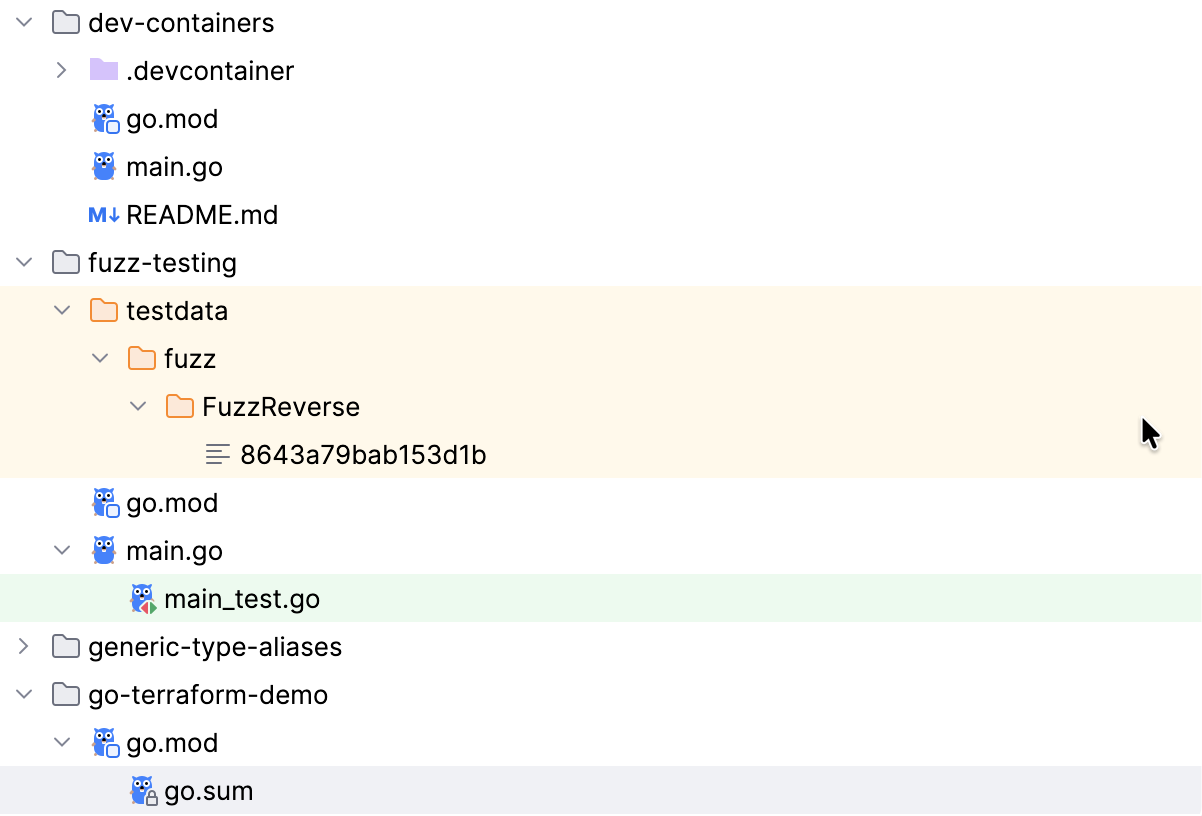 Colors in the Project tool window