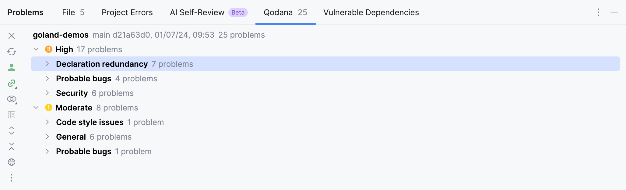 Qodana results Qodana results