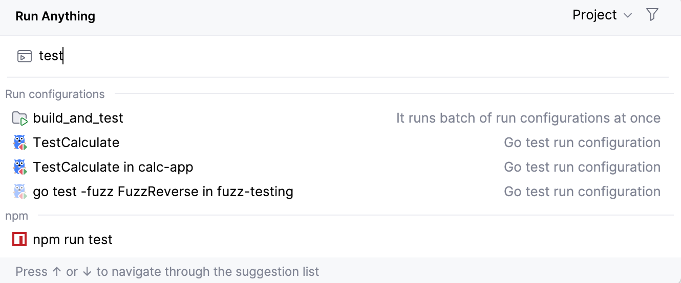 Start run/debug configurations from the Run Anything popup Start run/debug configurations from the Run Anything popup