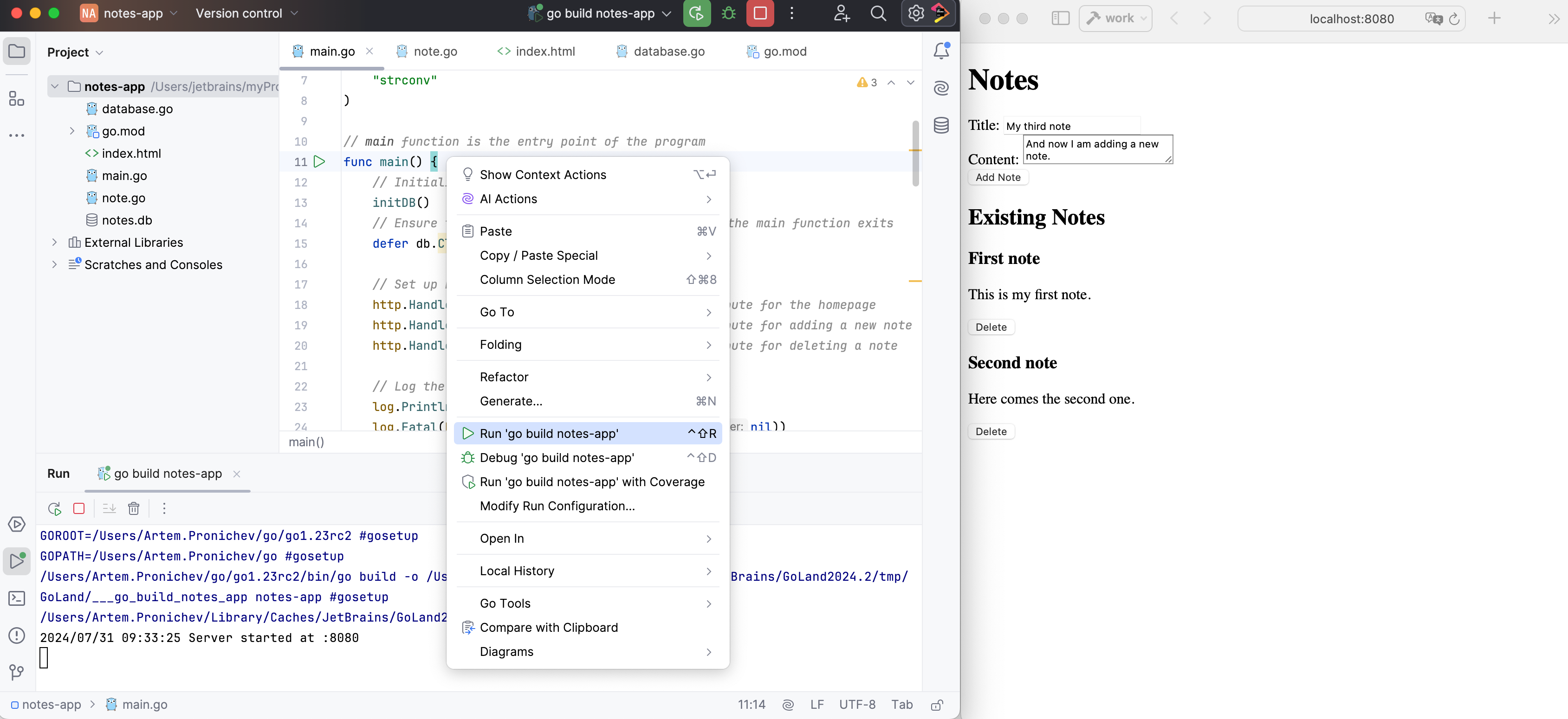 Run the Application Run the Application