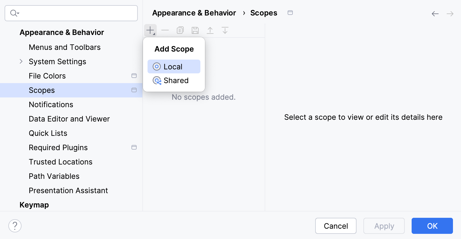 Creating a new scope